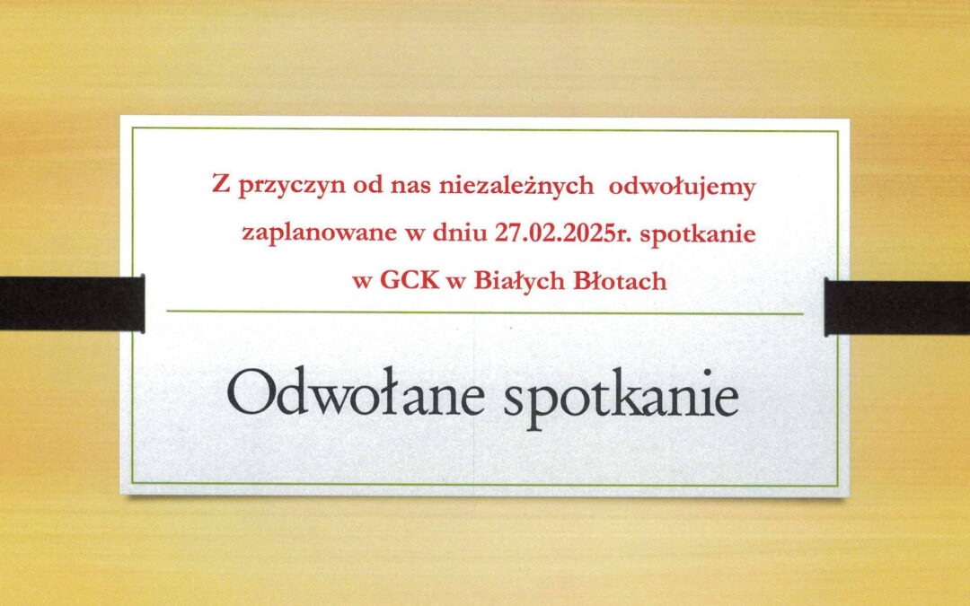Odwołane spotkanie w gminie Białe Błota