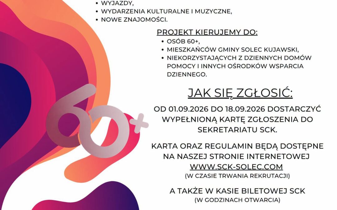 REKRUTACJA DO KLUBU SENIORA – SOLECKIE CENTRUM KULTURY
